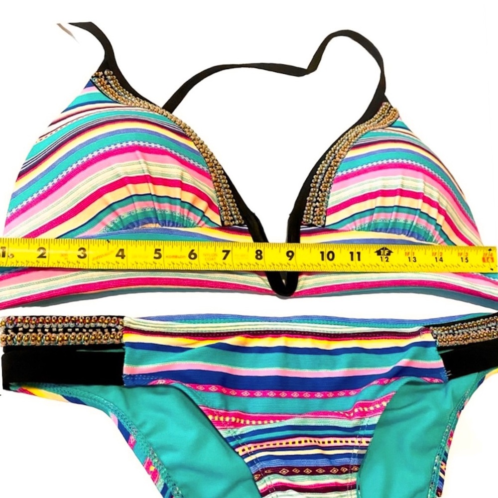 ⭐️HP⭐️ NEW TIME AND TRU BEADED SWIM BIKINI XL 16-18 TOP MED 8-10 BOTTOMS 2pc SET - Picture 8 of 12